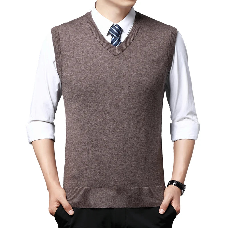 Men'S Casual Sweater Vest Warm Comfortable Autumn Winter Fashion Outerwear