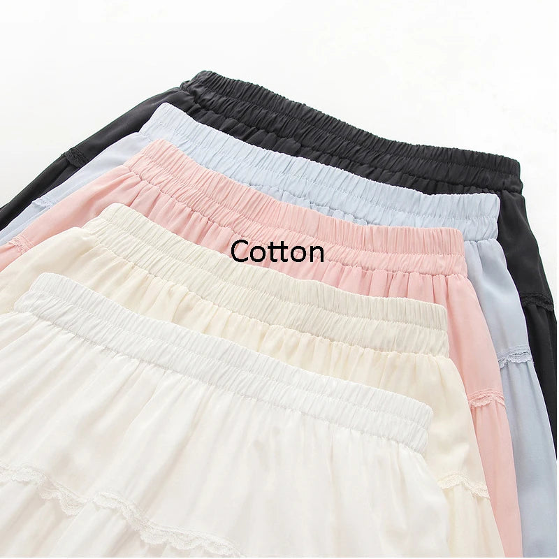 New 2026 Summer Women Cotton Skirt, Elastic Waist Ruffles Patchwork, Mori Girl Fashion Sweet OL Chic Loose Cake Skirt B63026CC
