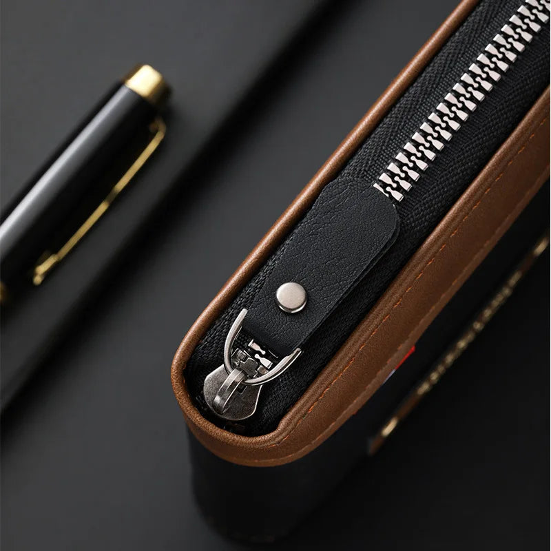 Men's Retro Short Wallet, Multi Functional Splicing Color Three Fold Wallet with Hidden Small Pocket, Ideal for Daily Casual Use