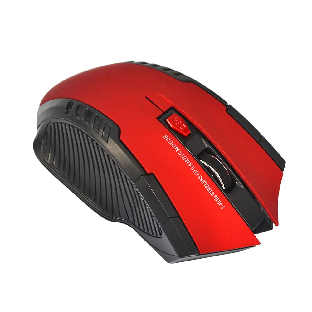 Ratón inalámbrico 2.4G con receptor USB, 6 botones, óptico profesional, ratones inalámbricos USB de desplazamiento a la derecha para PC Gamer portátil