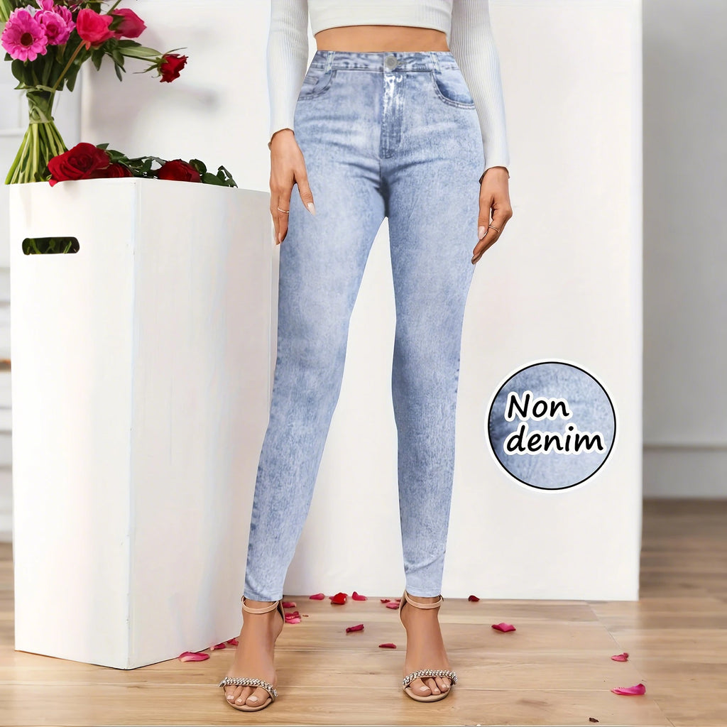 Women's Non-Denim Leggings High Waist Hip Lifting Yoga Pants Fashionable Sexy Casual Pants Solid Color High Elastic Soft Wear