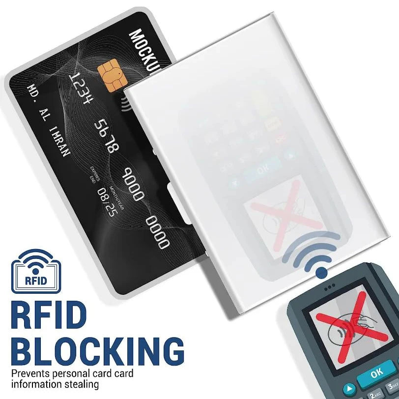Antitheft ANTI Rfid Blocking ID Bank Credit Card Holder Wallets Men Slim Thin Aluminum Box Metal Mini Minimalist Cardholder Case