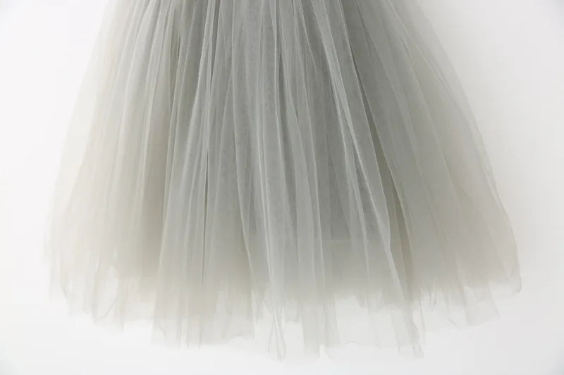 Girls Ribbed Tulle Dress - Sleeveless Princess Gown with Layered Skirt for Toddlers Party Dress for Kids Girl Girls Clothes