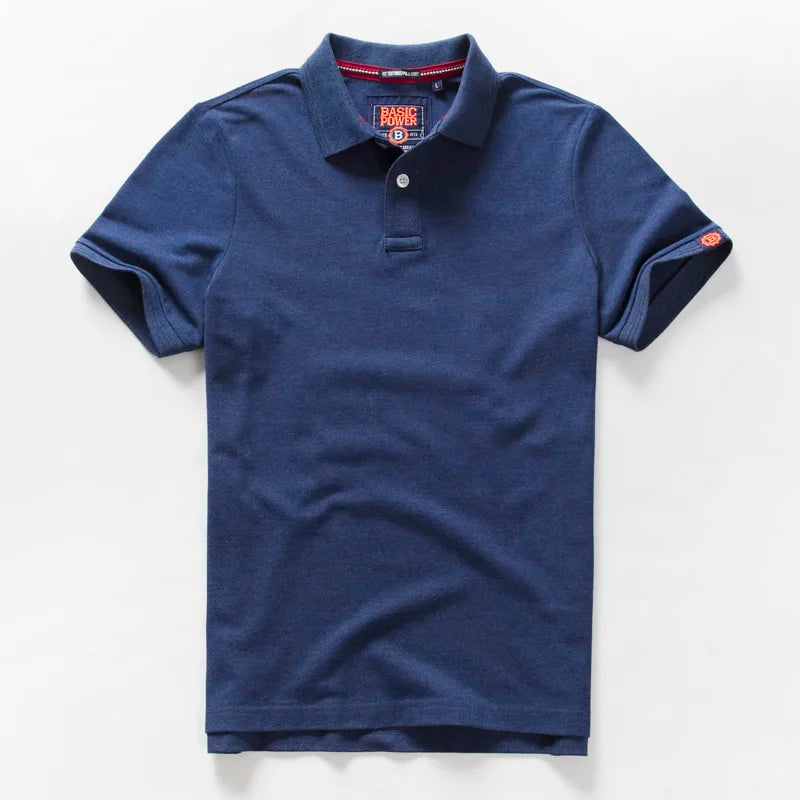 Summer Waed Ort Sve Men'S Irt Casual Vintage Brand Turn-Down Collar T-Irt Breathable Cotton Polyester Blend