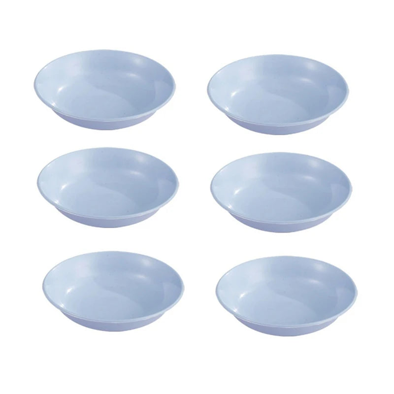 6PCS Wheat Straw Seasoning Dish Set - Small Dipping Snack Plates