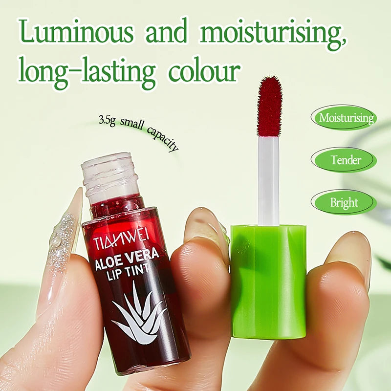 6-Piece Lip Gloss Oil Set,Aloe Vera Liquid Lipstick, Long-Lasting Moisturizing Smudge-Proof Lips Tint ,Non-Sticky Cosmetics