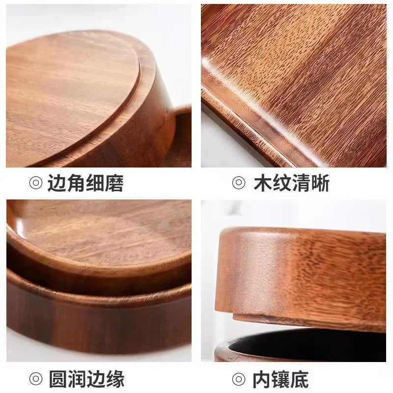 Walnut Wood Boat Bowl - Vintage Decorative Salad and Fruit Bowl