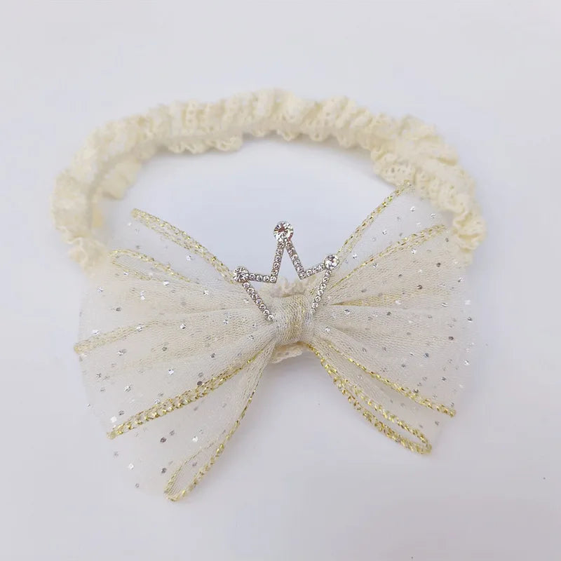 White Lace Bow Baby Headbands for Girl Cute Bowknot Hair Band Elastic Infant Turban Newborn Headwear Baby Hair Accessories 머리띠