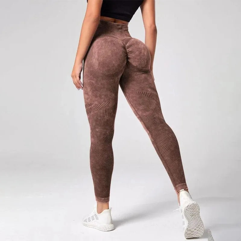 Ladies' Summer Quick Dry Yoga Leggings Gym Running High Waist Butt Liftting Fashion Slim Tights Elastic Seamless Leggings