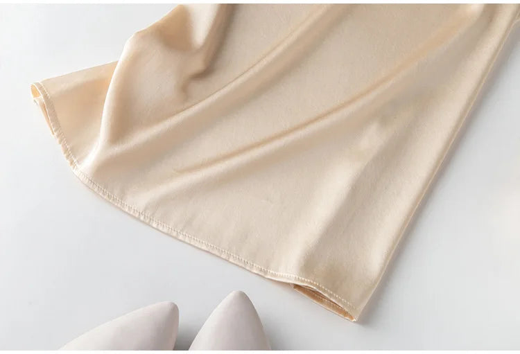 Heavy Silk Women's Sleeveless Top T-shirt Autumn Silk Top Silk Satin Bottom Top Solid Color T-shirts Satin Shirts for Women