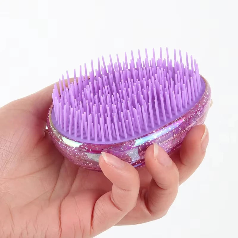 1PCS Portable Egg Shape Detangling Hair Comb Soft Scalp Massage Hairbrush Shining Beauty Styling Tool for Salon