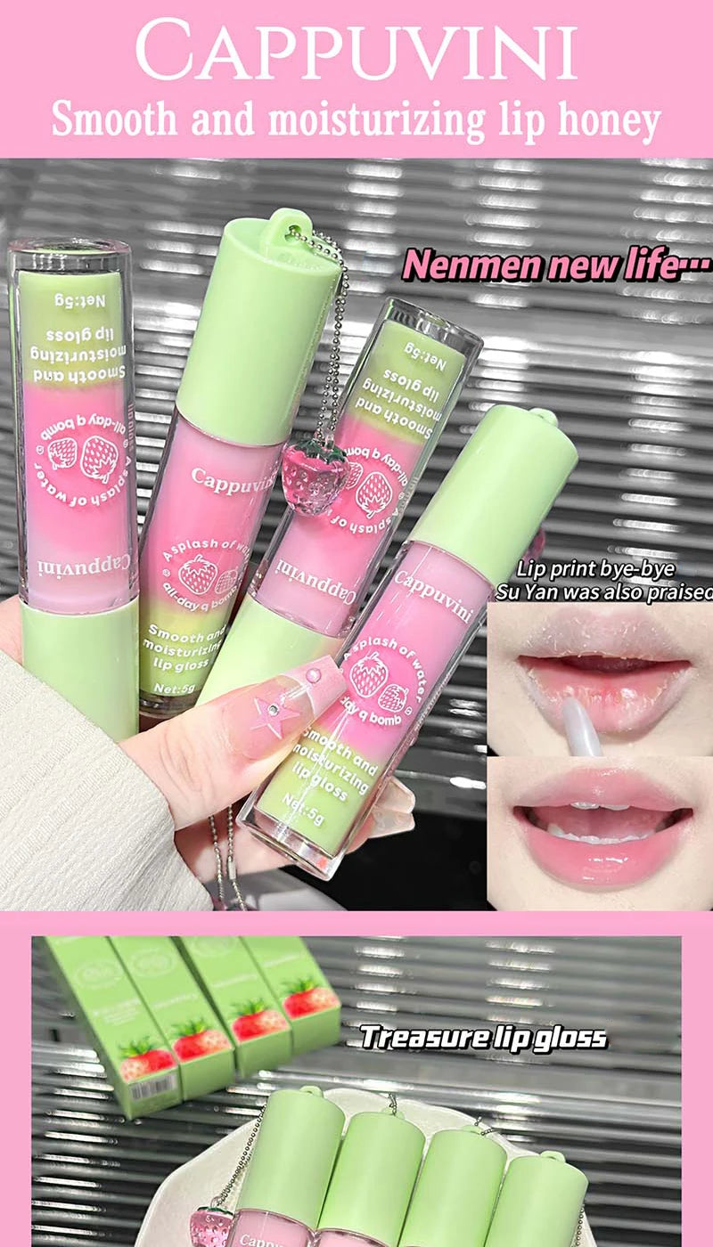 Cappuvini Lip Balm Water Light Moisturizing Hydrating Anti-Wrinkle Lip Care Korean Style Plump Lips Low Price Mirror Type Unisex Winter Essential