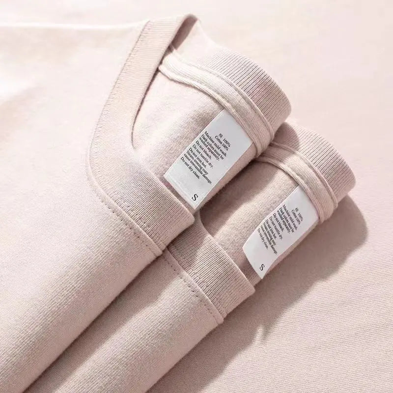 Zefansuli Heavyweight Cotton T-Shirt - Gray-Purple Round Neck Tee