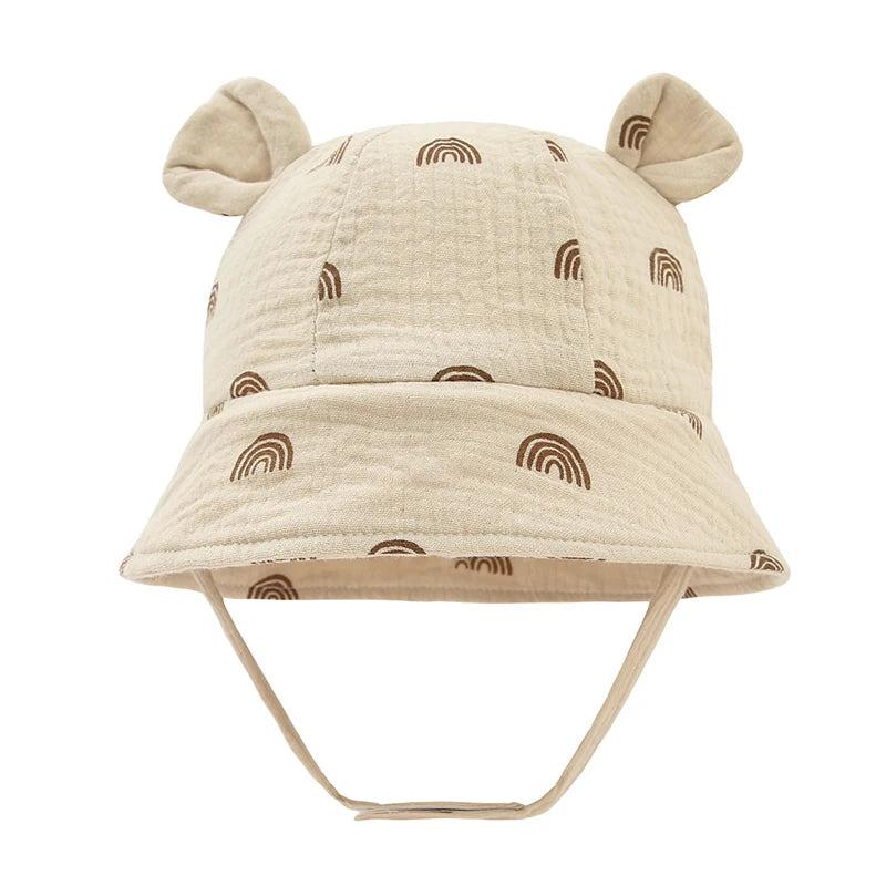 Muslin Baby Summer Hat Newborn Cap Cotton Baby Sun Hats For Girls Boys Infant Bucket Hat For Toddler Accessories 3-12M