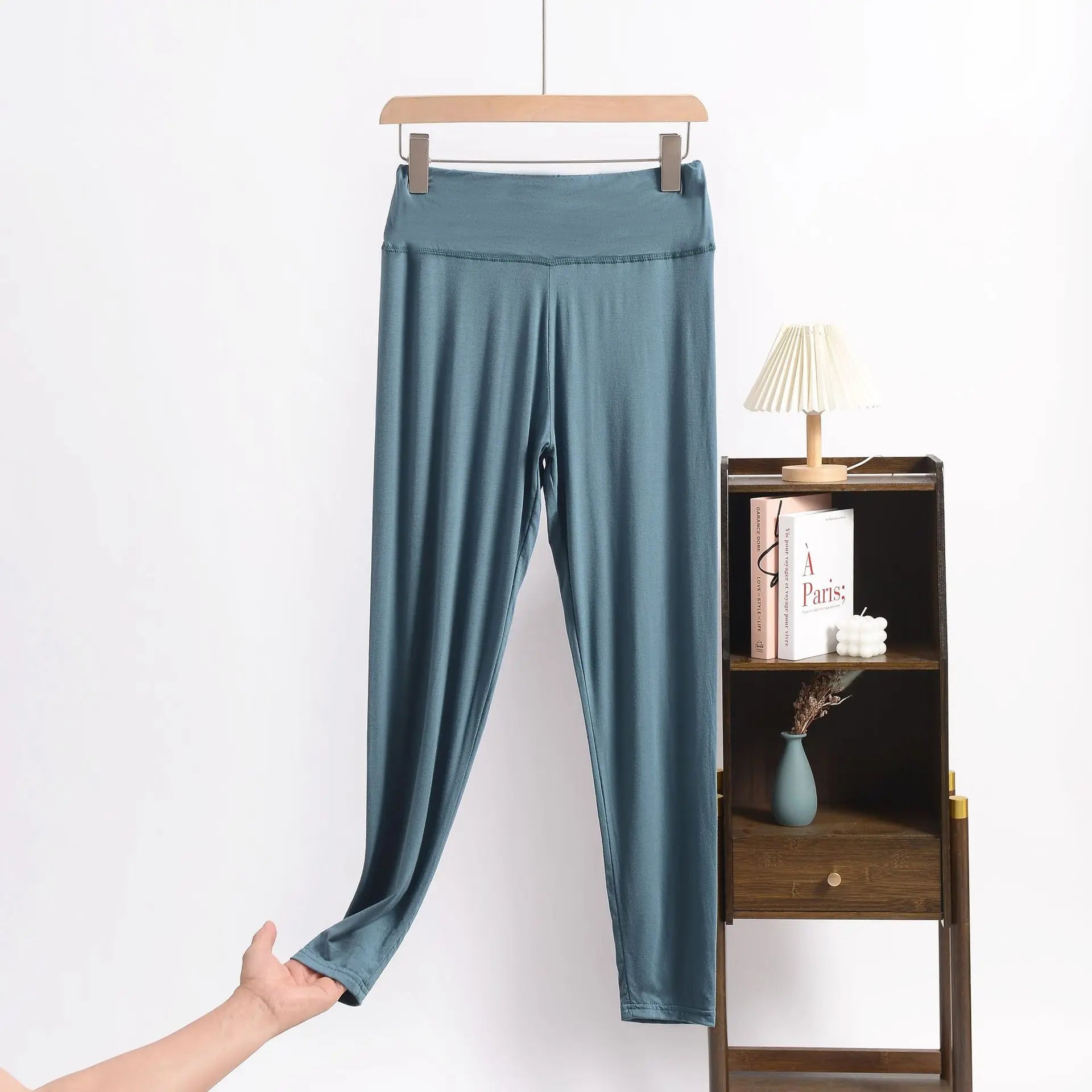 Plus Size Summer Modal Leggings High-Waisted Tummy control Shaping Capris Stretchy Wide-Band Ankle-Length Yoga Sports Pants