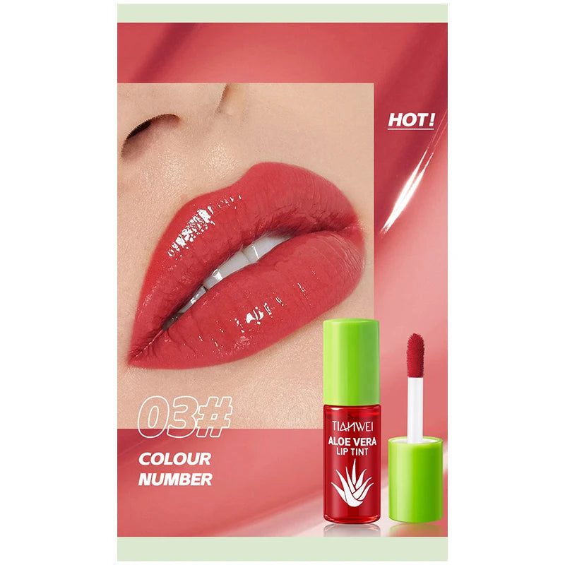 6-Piece Lip Gloss Oil Set,Aloe Vera Liquid Lipstick, Long-Lasting Moisturizing Smudge-Proof Lips Tint ,Non-Sticky Cosmetics