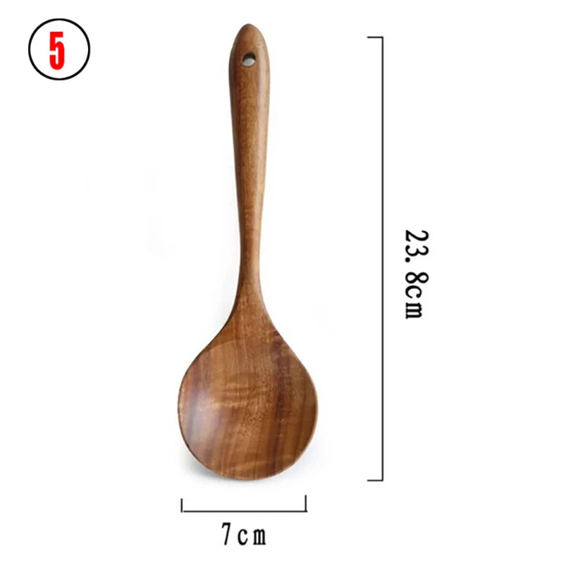 10pcs Wooden Spoons For Cooking Wooden Utensils For Cooking Teak Wooden Kitchen Utensils Set