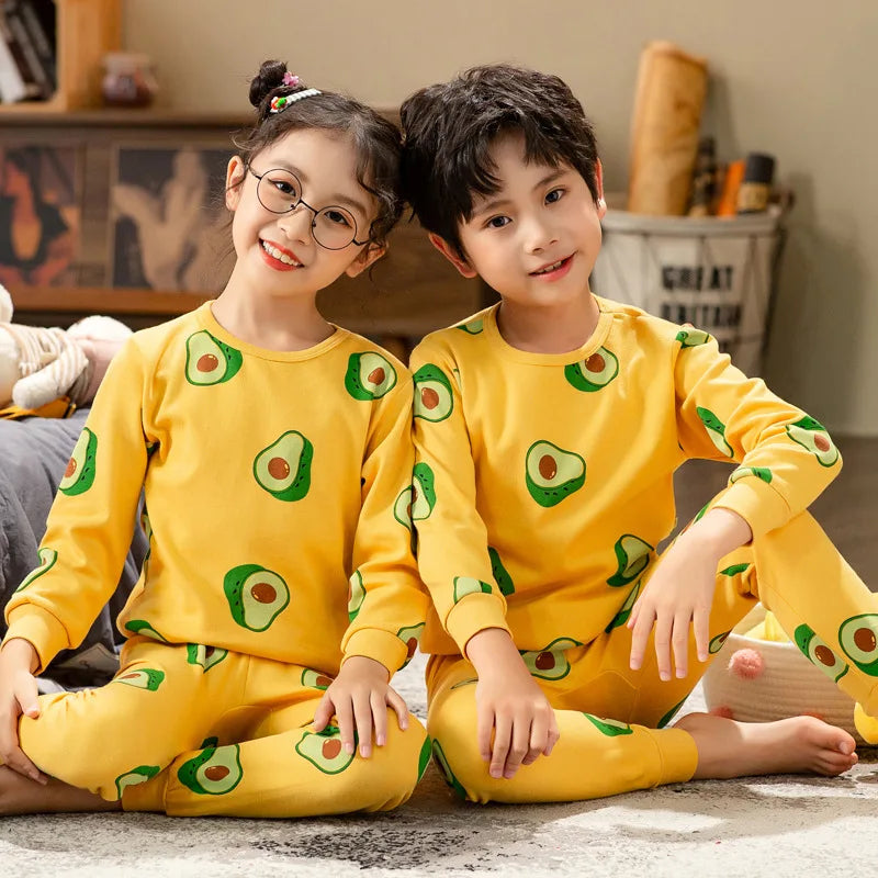 Toddler Boys Pajamas Sets for Teenagers 2 to 3 4 5 6 7 8 9 10 11 12 13 14 Years Autumn Winter Cotton Green Dinosaur Kids Pijamas