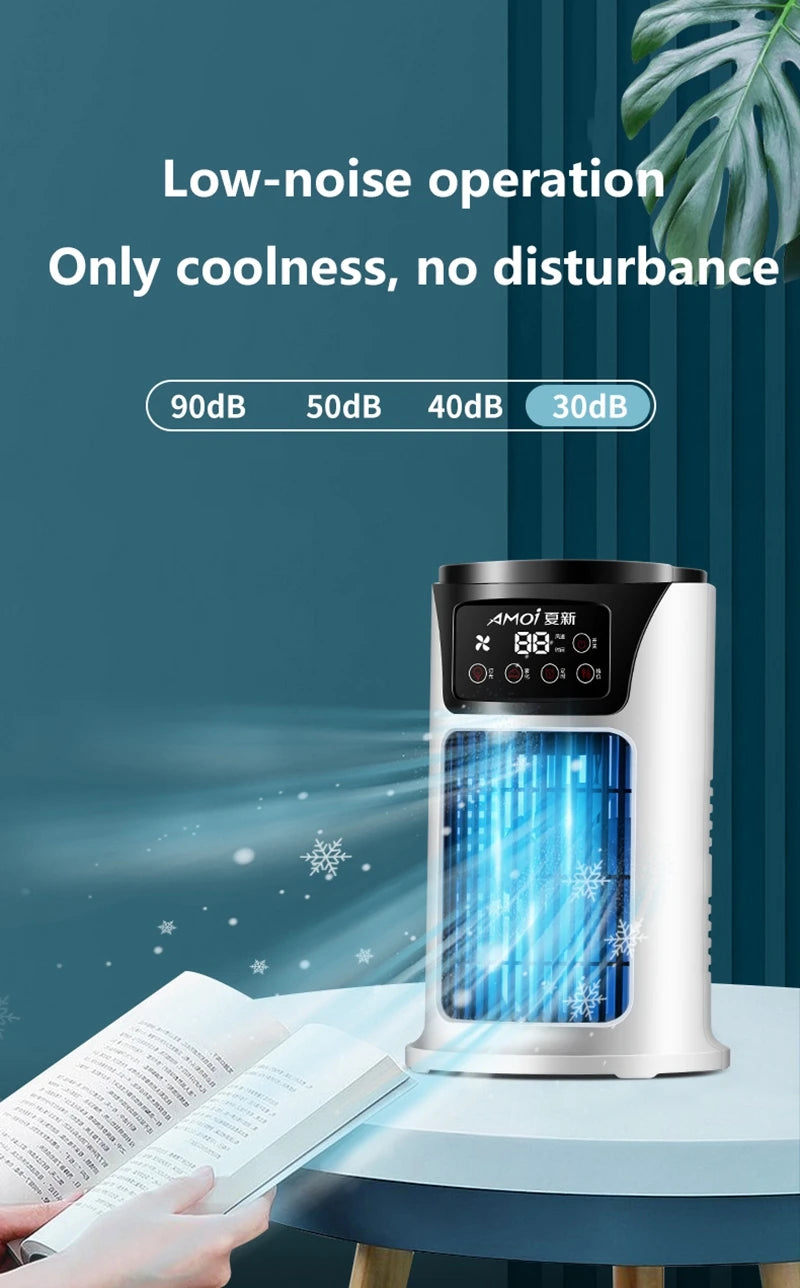 Multifunctional Portable Air Cooler Cold Air-cooled Fan Small Humidification Air Conditioner Natural Fan for Home Office Desktop