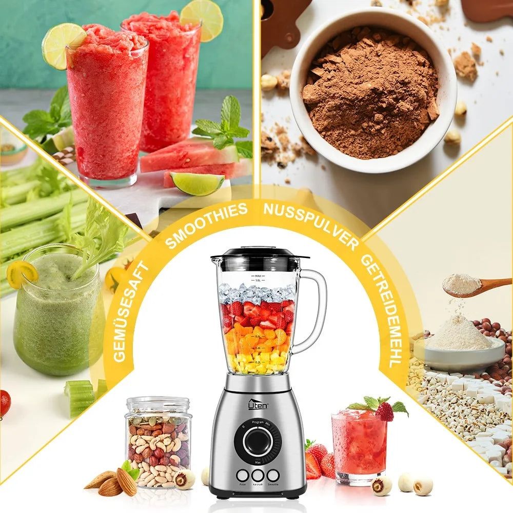 Uten 68oz Countertop Blender 42000RPM 5/18 Speed Juicer Smoothie Maker