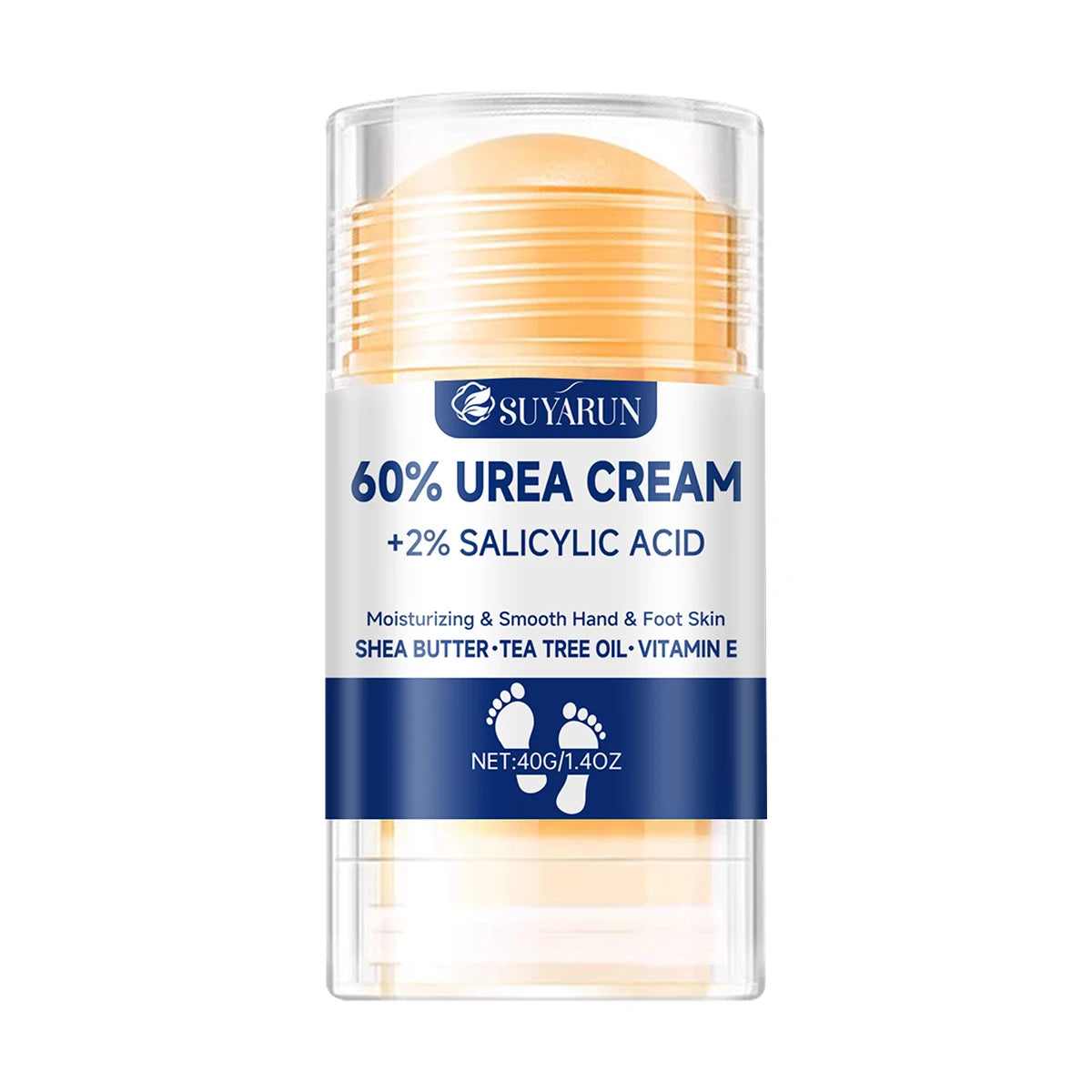 SUYARUN 60% Urea Foot Cream Stick - Moisturizing & Exfoliating, Cracked Heel Repair, Deep Hydration for Dry Feet, Long Protectio