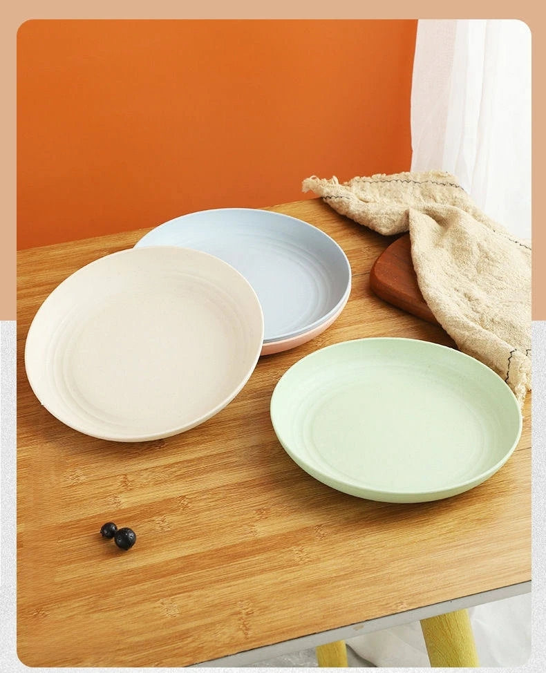 Wheat Straw Dinner Plate Set, Lightweight Unbreakable, 15cm, 6-Piece
