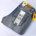 Classic Men'S Jeans, Fashionable, Light Luxury, Slim Fit, Straight Tube, Elastic Washed Denim Pants, Retro Casual Men'S Pants