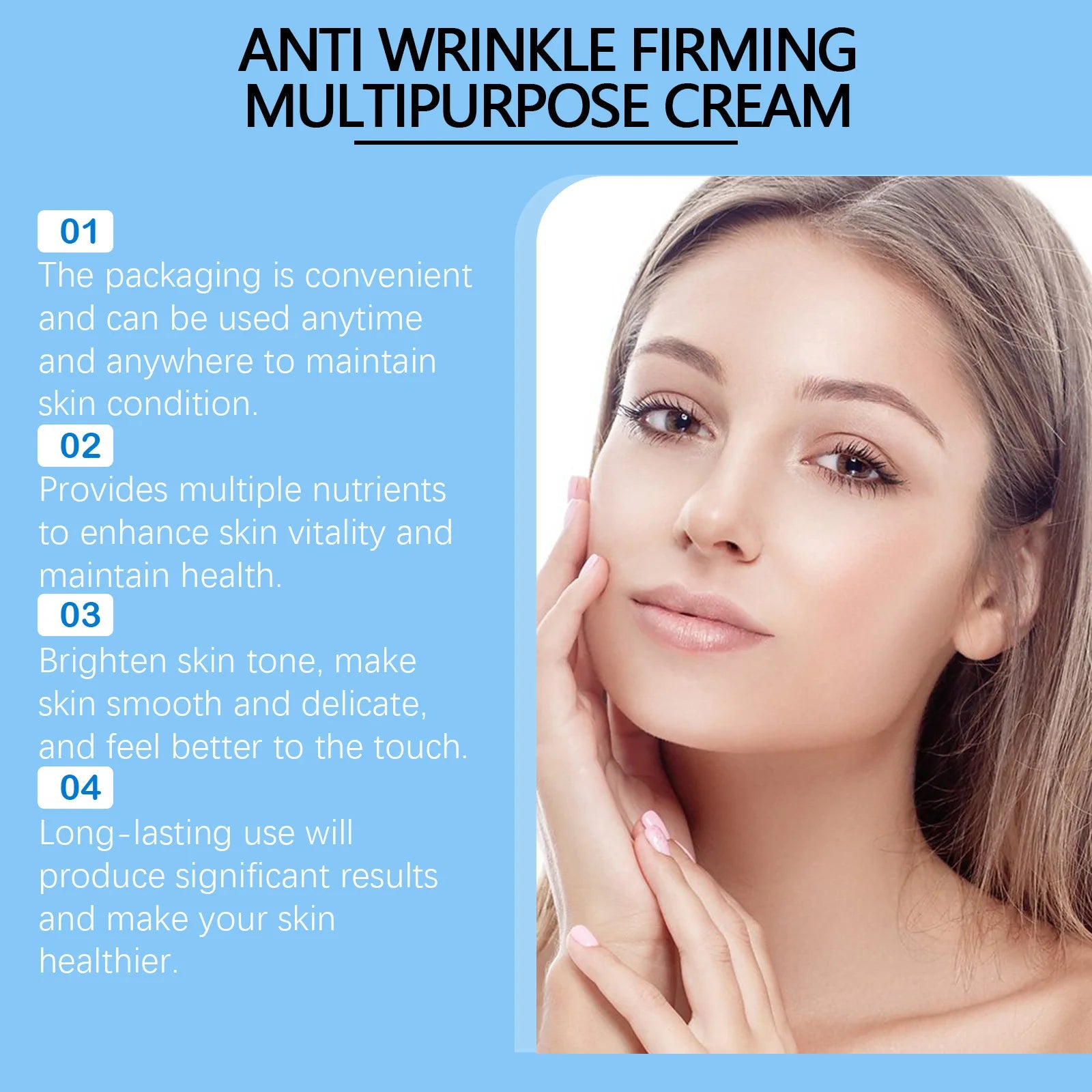 Hyaluronic Acid Cream Shrink Pores Anti Wrinkle Nourishing Hydrating Improve Dryness Remove Fine Lines Moisturizing Facial Cream