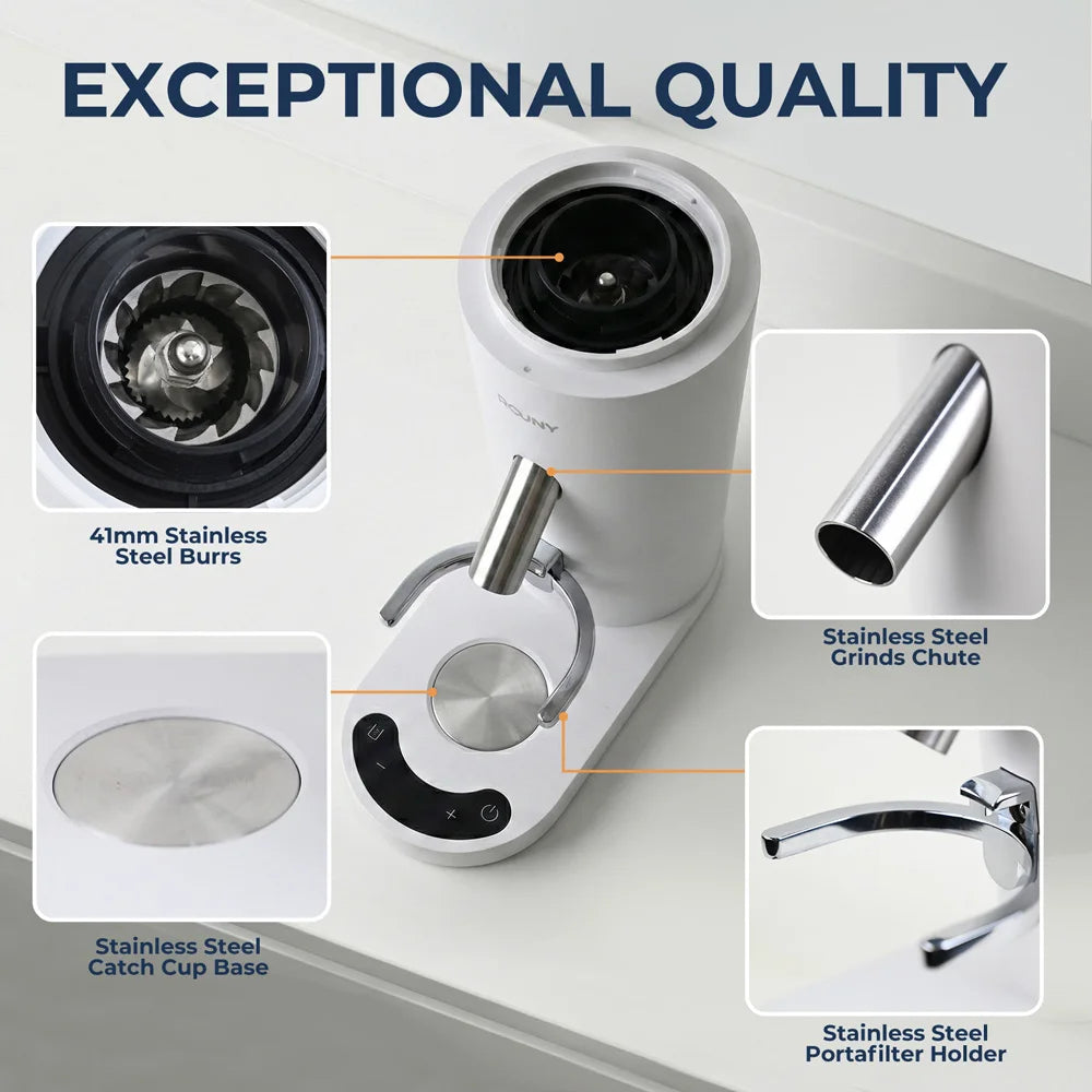 Portable Cordless Burr Coffee Grinder,60‑Speed Fine‑Coarse Adjustment,Rechargeable Coffee Mill for Camping, RV, Office & Kitchen