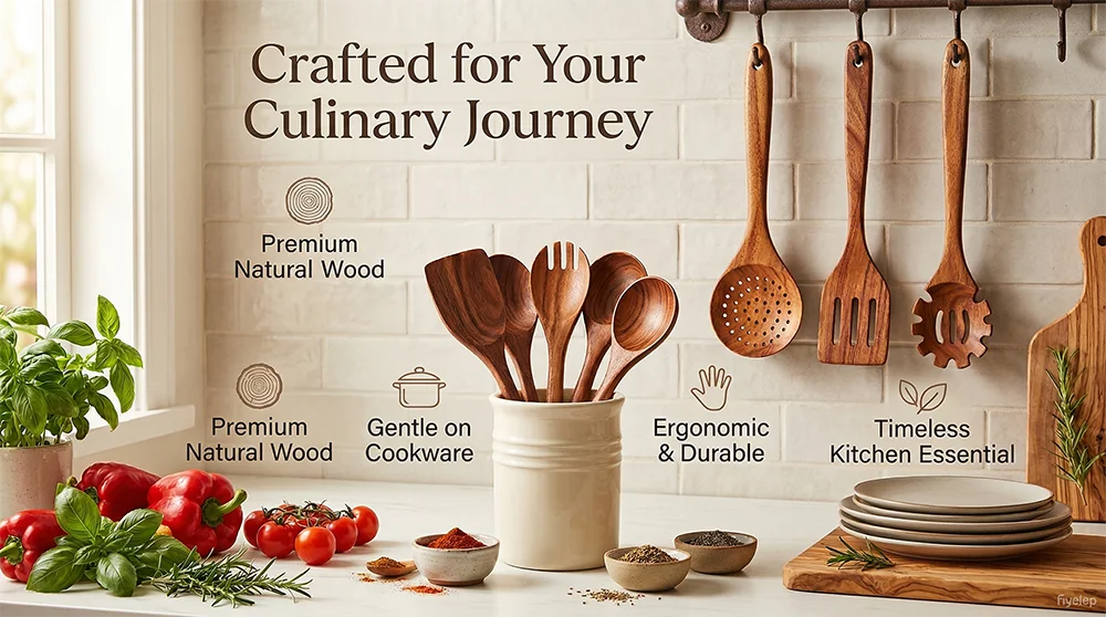 10pcs Wooden Spoons For Cooking Wooden Utensils For Cooking Teak Wooden Kitchen Utensils Set