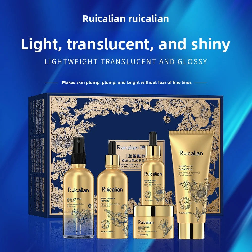 Blue copper peptide Anti-wrinkle Skin Care Set Deep Cleansing, Facial Balance, Oil Control and Moisturizing Facial care set