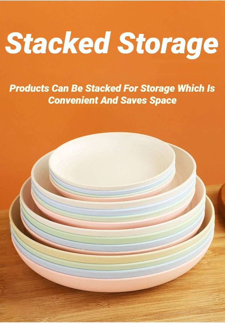 Wheat Straw Dinner Plate Set, Lightweight Unbreakable, 15cm, 6-Piece
