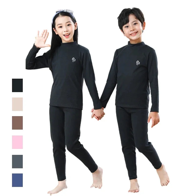 Kids Thermal Sleepwear Set - Unisex Pajama and Pants 2-Piece Suit