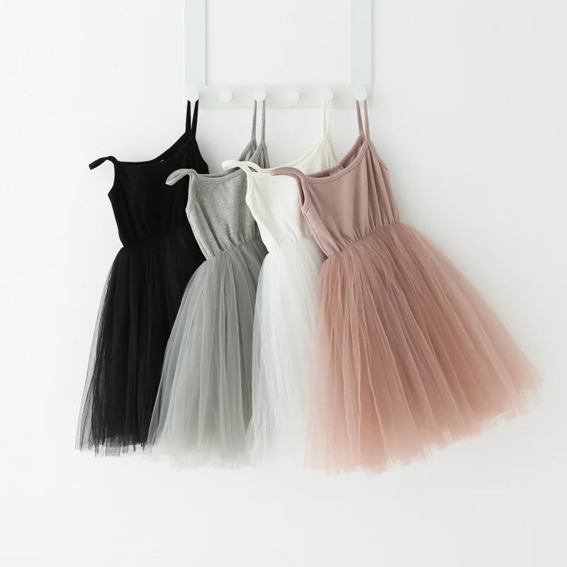 Girls Ribbed Tulle Dress - Sleeveless Princess Gown with Layered Skirt for Toddlers Party Dress for Kids Girl Girls Clothes