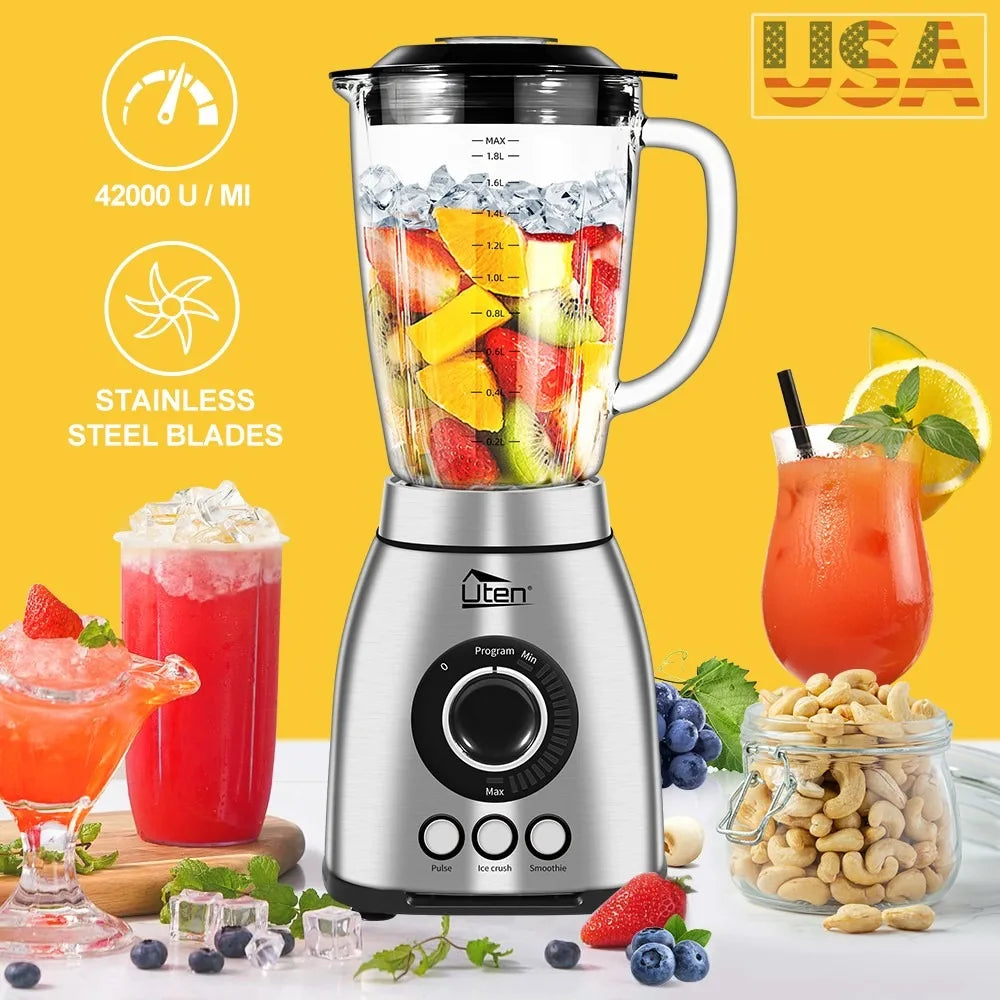 Uten 68oz Countertop Blender 42000RPM 5/18 Speed Juicer Smoothie Maker