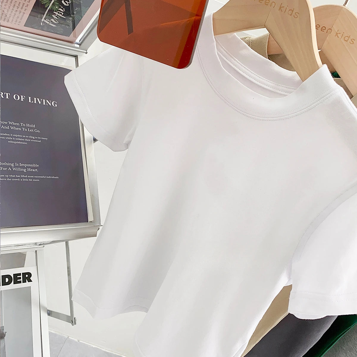 Kids Solid Color Cotton T-Shirt 2026 Spring Summer New Boys Girls Round Neck Short Sleeve Basic Tops Children Casual Tees