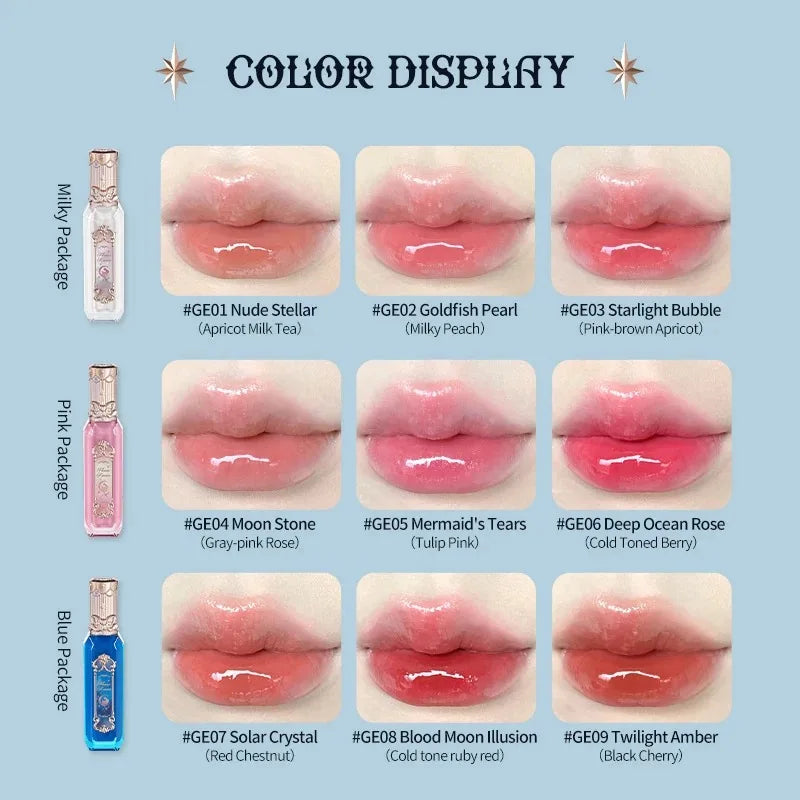 Flower Knows Full Collection Lip Gloss Tinted Lip Oil Vegan Hydrating Lip Makeup for Women Girls Non Sticky Moisturizing Shine