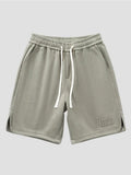 Casual Shorts Summer Men's Sweat Shorts Knee-Length Straight Loose Short Pants Streetwear Drawstring Solid Shorts
