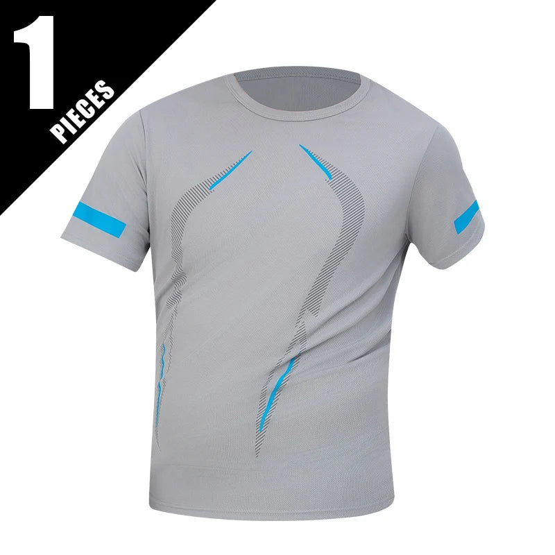Men's Printed Quick-Dry Sports T-Shirt - Casual Fitness Tee