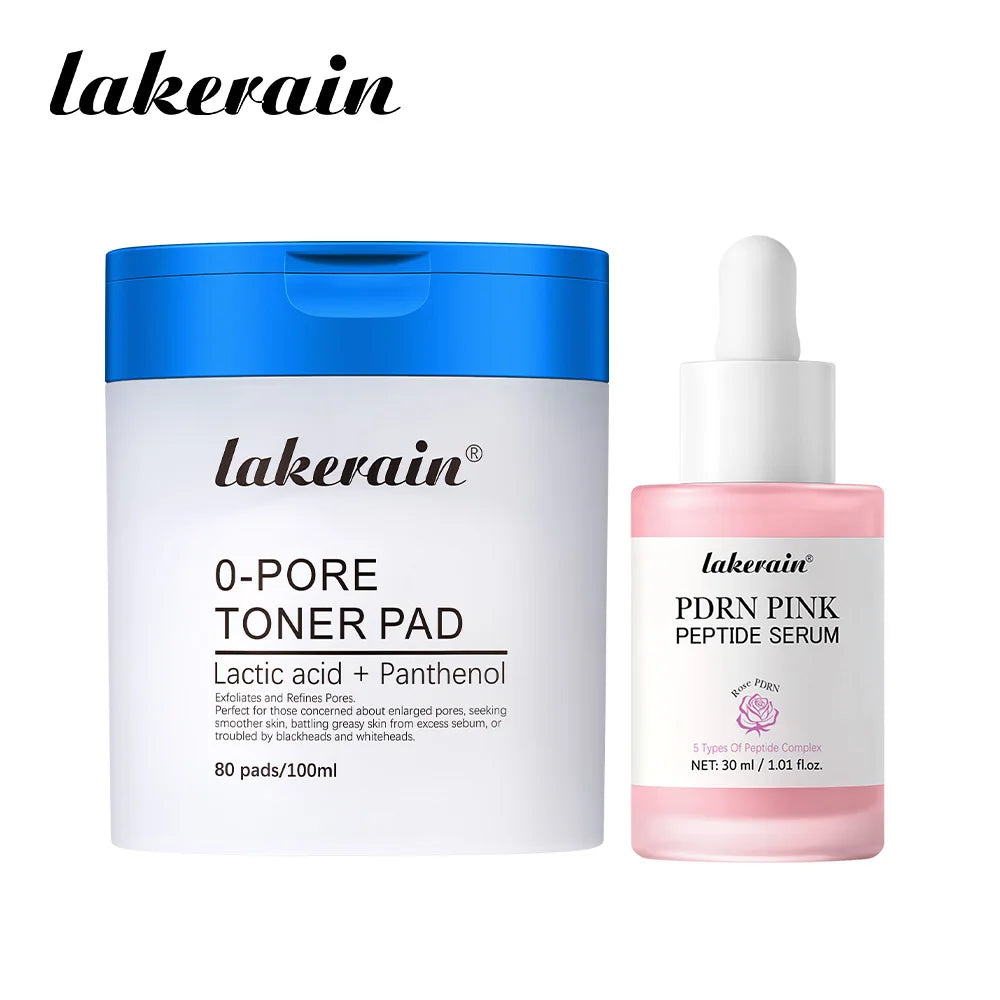 2Pcs Facial Skin Care Kit: Toner Pad & Salmon PDRN Peptide Serum