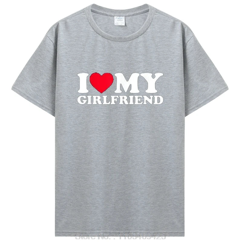 I Love My Girlfriend T Shirt I Heart My-Girlfriend Tshirt Gf T-Shirt Boyfriends Gifts Valentine'S Day Costume Graphic Tee Tops