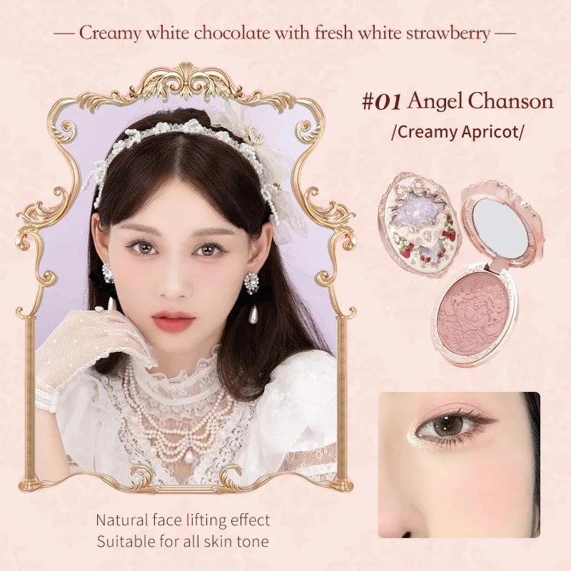 Flower Knows Strawberry Rococo Series Makeup Set Glitter Matte Eyeshadow Palette Blusher Power Velvet Lipstick Kit Perfume Set