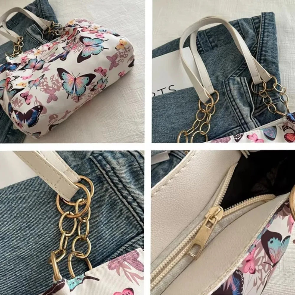 Trendy Large Capacity Women Shoulder Bag PU Leather Animal Printing Crossbody Bags Casual Style School Bag Tote Bag Girls