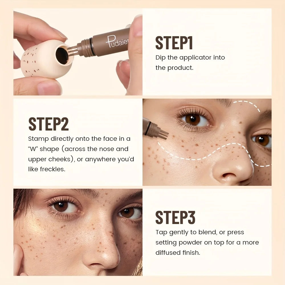 Natural Nude Makeup Fake Freckles Pen Waterproof Long Lasting Light Coverage Freckle Stamp For Women'S