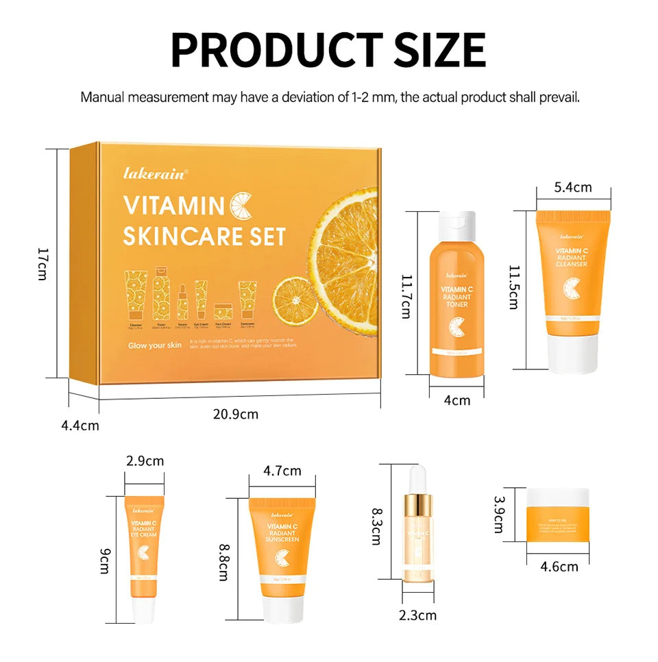 Vitamin C Enriched Skin Care Set - Combat Pigmentation & Fine Lines with Complete Routine Smooth Wrinkles, and Nurture Your Skin