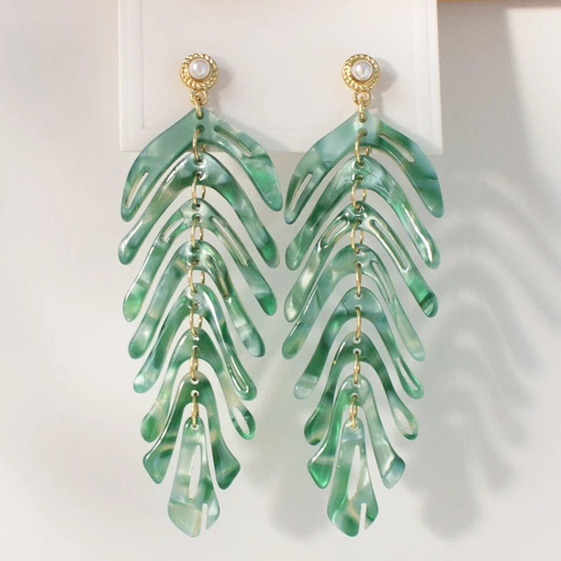 Korean Fashion Style Pearl Long Tassel Clip on Earrings for Women Simple Temperament Long Chain Non-piercing Ears Clip Earrings