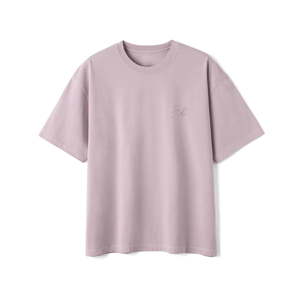 SIMWOOD 2026 Summer New 280gsm 100% Cotton Fabric T-shirts Men Washed Vintage Letter Print Tops Plus Size Tees