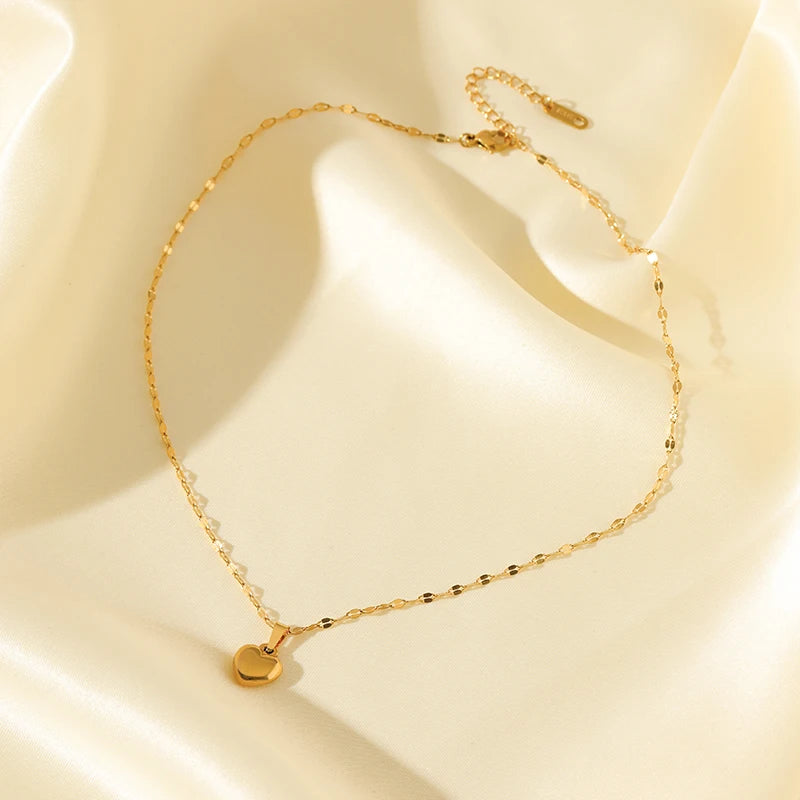 Eilieck 316L Stainless Steel Heart Love Necklace Bracelets Earrings Set For Women'S New Trendy 18K Gold Plated Waterproof Jewelry