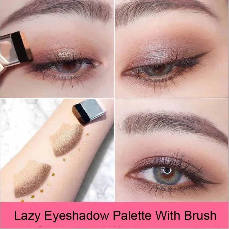 Two-Color Matte Eye Shadow Double Small Box Lazy Eye Shadow Easy To Carry Eyeshadow Tray Professional Women'S'S Cosmetics