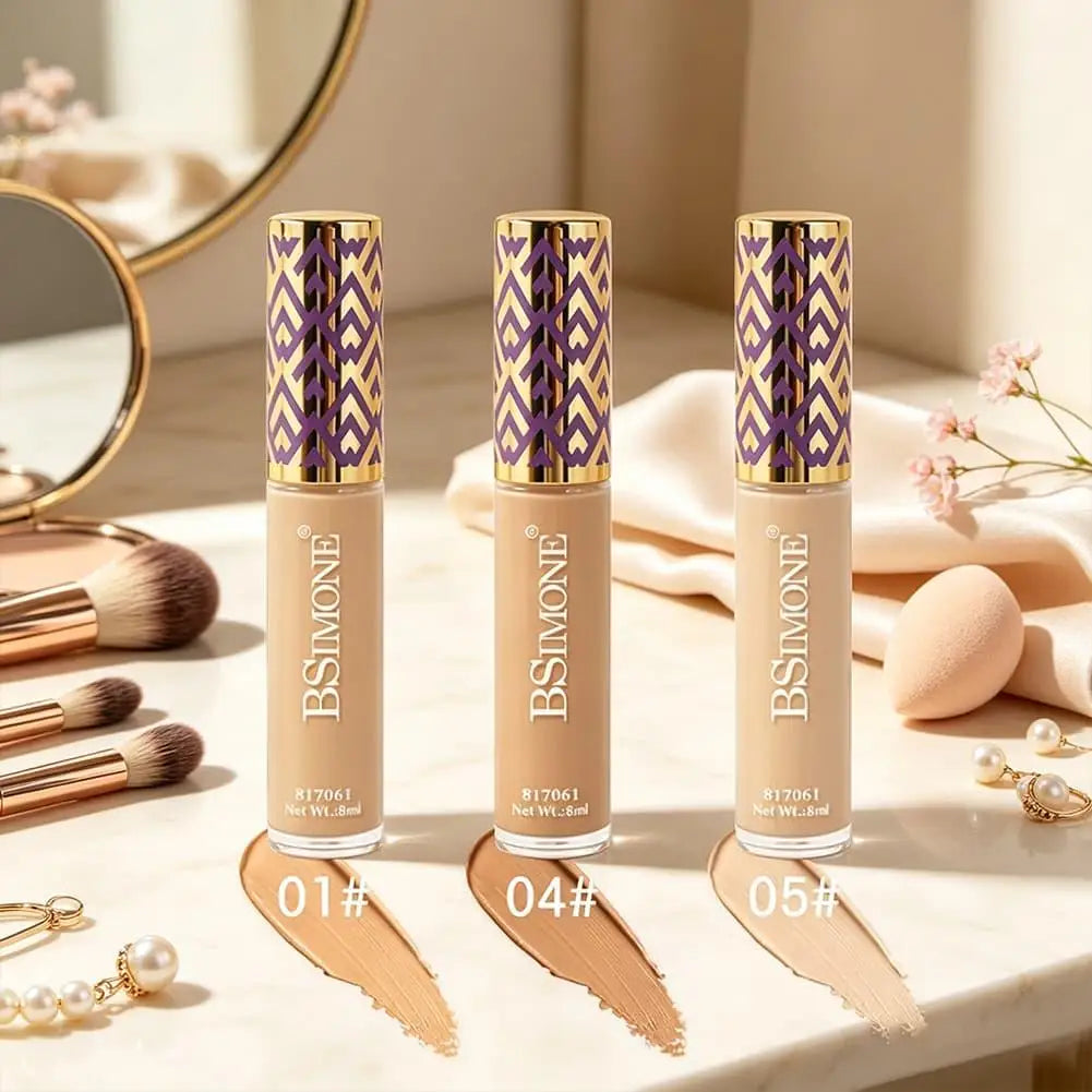 Korean Brand Natural Lasting Concealer Matte Oil Control High Cover Tears Acne Marks Spots Waterproof Liquid Foundation Makeup